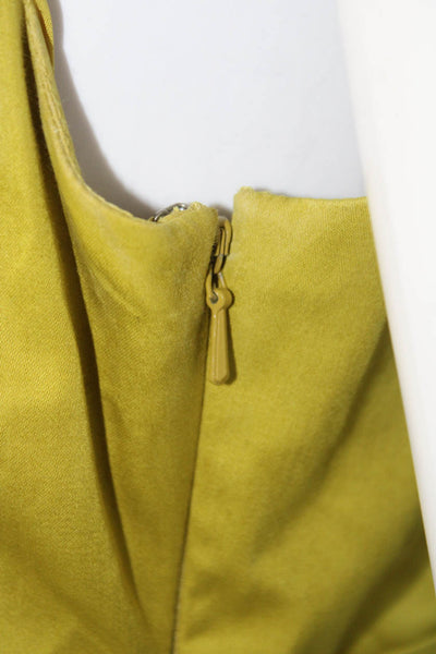 Karen Millen Womens Side Zip Cap Sleeve V Neck Sheath Dress Dark Yellow Size 8