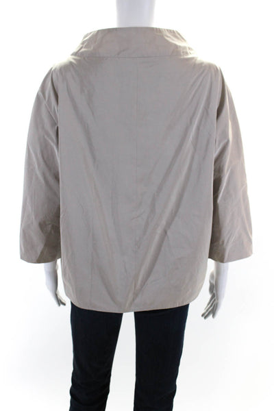 Peserico Women's Long Sleeve Snap Closure Casual Jacket Beige Size 50