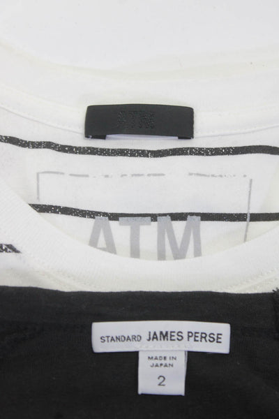 ATM Standard James Perse Womens Tee Shirts White Black Size Medium 2 Lot 2