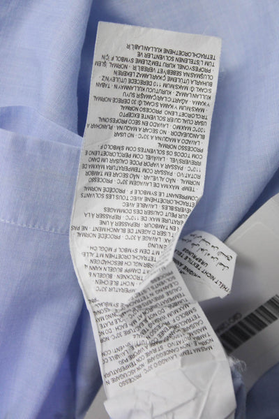 Giorgio Armani Men's Collar Long Sleeves Button Down Shirt Blue Size 38