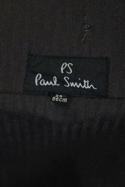 Paul Smith Men's Flat Front Straight Leg Dress Pants Trousers Gray Size 34