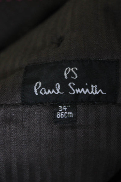 Paul Smith Men's Flat Front Straight Leg Dress Pant Black Size 34