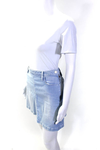 Frame Womens Unlined Side Zip Denim Mini Skirt Light Blue Size 29
