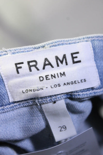 Frame Womens Unlined Side Zip Denim Mini Skirt Light Blue Size 29