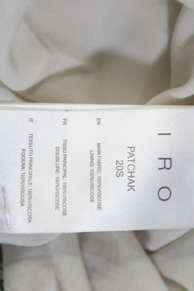 IRO Womens Long Sleeve V Neck Abstract Patchak Shift Dress White Multi FR 36