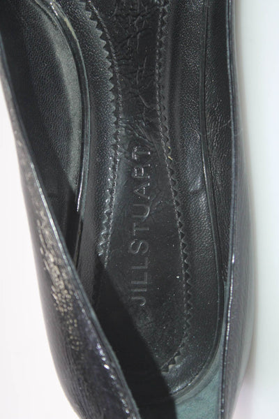 Stuart Weitzman Womens Block Heel Square Toe Pumps Black Patent Leather 37.5