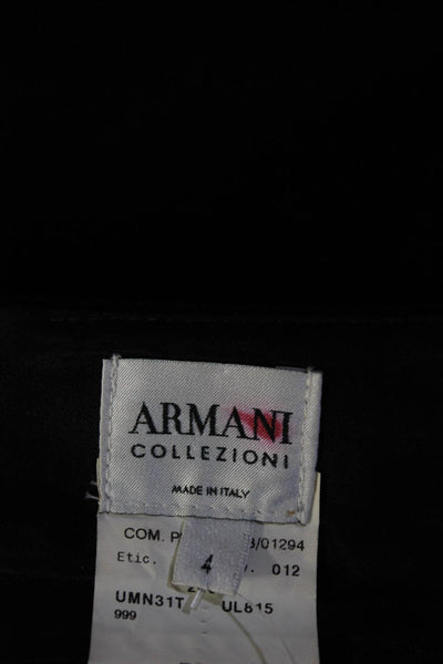 Armani Collezioni Womens Cotton Velvet Back Split Pencil Skirt Black Size 4