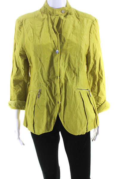 Armani Collezioni Womens Lime Green Waterproof Long Sleeve Jacket Size M