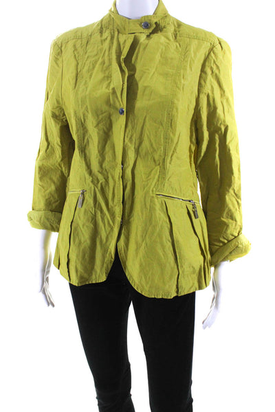 Armani Collezioni Womens Lime Green Waterproof Long Sleeve Jacket Size M