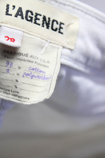 L'Agence Womens Cotton Denim Low-Rise Slim Fit Marcelle Jeans White Size 28