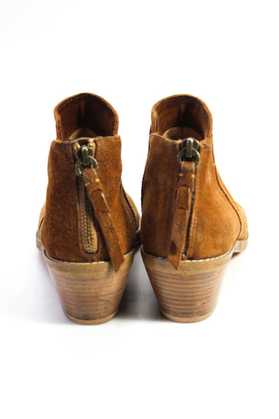 Splendid Womens Cuban Heel Almond Toe Booties Boots Tan Suede Size 7