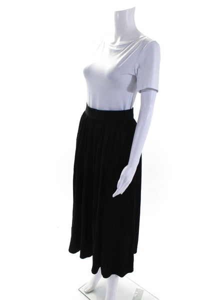 Jaeger Womens Knit Wool Jersey Maxi A Line Skirt Black Size 10