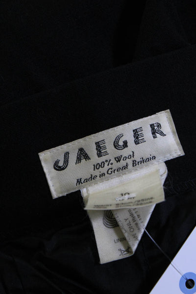 Jaeger Womens Knit Wool Jersey Maxi A Line Skirt Black Size 10