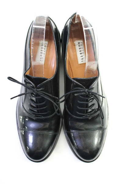 Fratelli Rossetti Womens Cap Toe Lace-Up Tied Oxford Heels Black Size EUR36.5