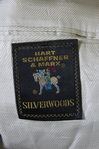 Hart Schaffner Marx Mens Wool Woven Two-Button Blazer Jacket Light Brown Size 42