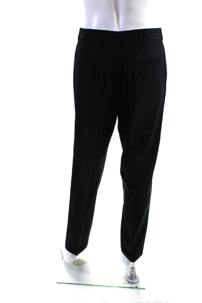 S.Cohen Mens Wool Pinstripe Three-Button Blazer Pant Suit Black Size 44R