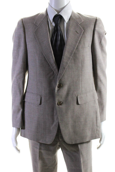 Givenchy Mens Wool Two-Button Notched Collar Blazer Pant Suit Beige Size 40