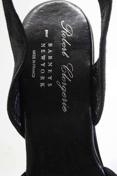 Robert Clergerie Womens Chunky Heel Ankle Strap Platform Sandals Black Size 8