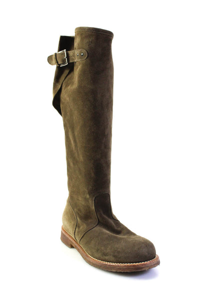 Massimo Alba Womens Knee High Flat Pull On Boots Brown Suede Size 38 8