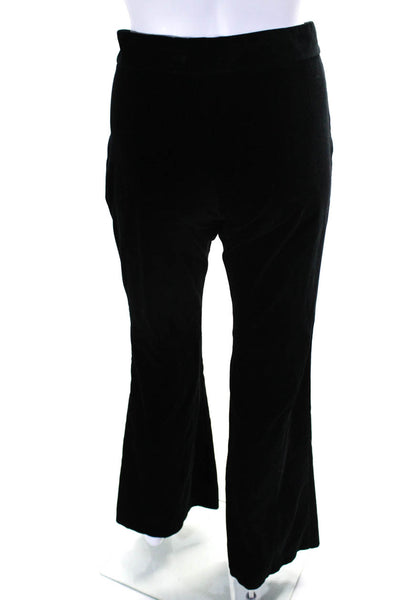 Theory Womens Cotton Velvet Hook Closure Mid-Rise Bootcut Pants Black Size 6