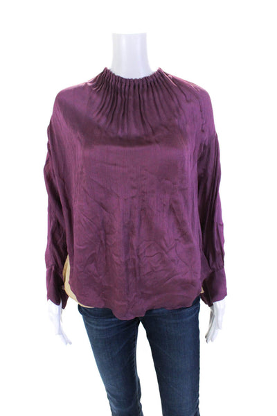VINCE. Womens Pink Shirred Neck Blouse Size M 14784350