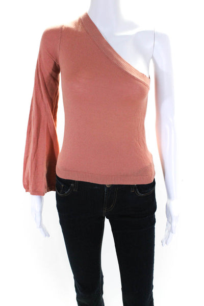 House of Harlow 1960 x Revolve Womens Knit One Shoulder Blouse Top Pink Size XS