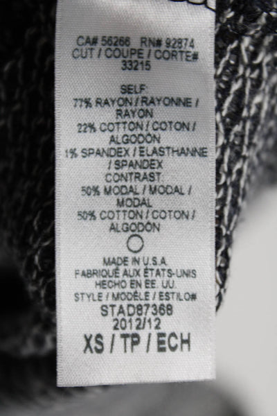 Splendid Ella Moss Womens Knit Lace Up Long Sleeve Top Black Size XS Lot 2