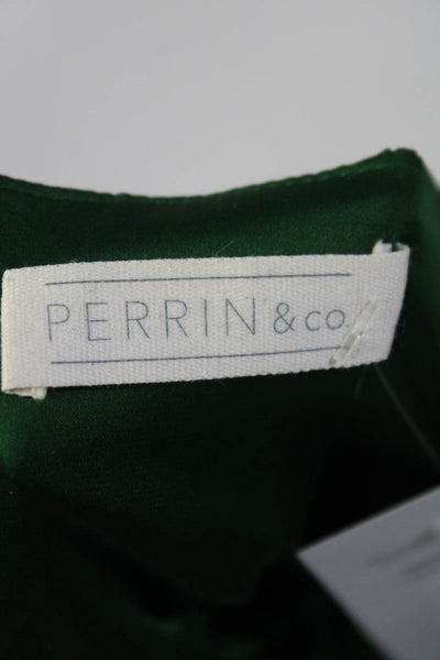 Perrin & Co Women's Sleeveless A Line Maxi Dress Dark Green Size XS
