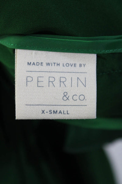 Perrin & Co Women's Sleeveless A Line Maxi Dress Dark Green Size XS