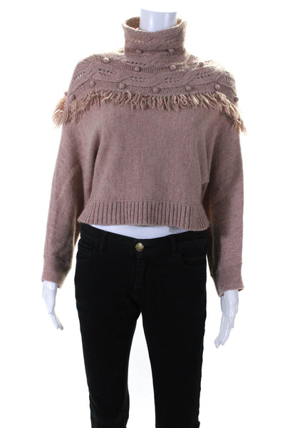 Rachel Zoe Womens Dust Andie Fringed Sweater Size 6 11358622
