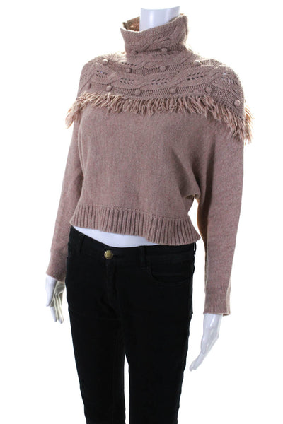 Rachel Zoe Womens Dust Andie Fringed Sweater Size 6 11358622