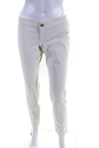 Lily Pulitzer Women's Mid Rise Slim Fit Stretch Pants White Size 4