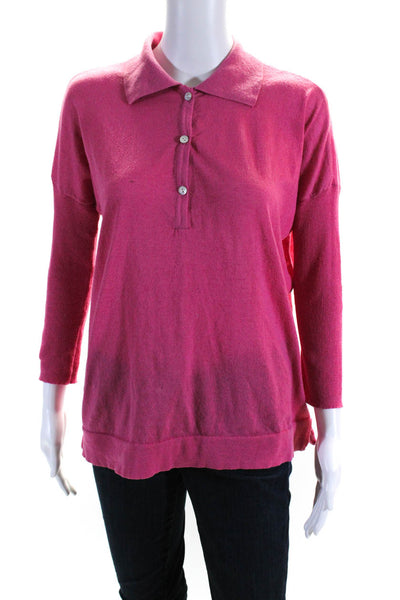 Tuckernuck Women's Long Sleeve Collared Button Up Shirt Pink Size XS/S