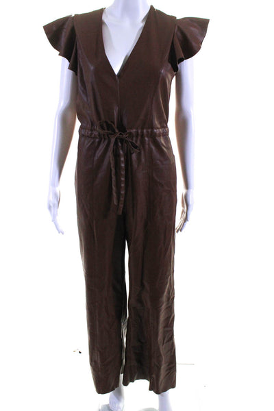 Sachin & Babi Womens Kaydie Faux Leather Jumpsuit Size 8 14397453