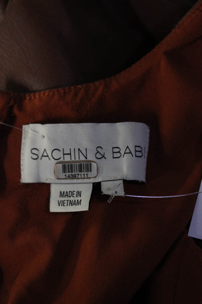 Sachin & Babi Womens Kaydie Faux Leather Jumpsuit Size 8 14397453