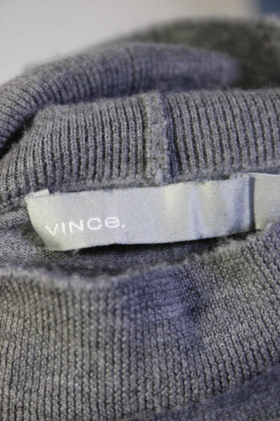 Vince Womens Wool Pullover Cold Shoulder Turtleneck Sweater Top Gray Size M