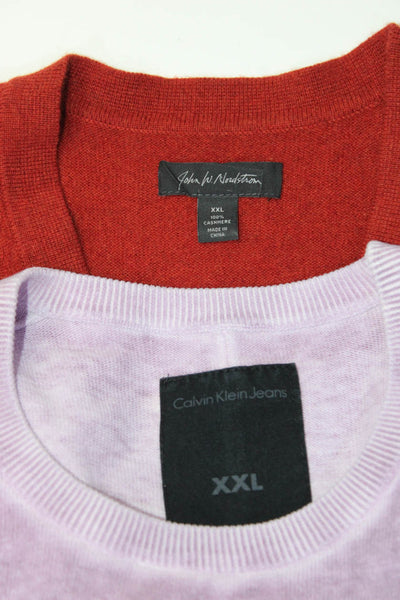 Calvin Klein John W Nordstom Mens Pullover Sweater Red Purple Size XXL Lot 2