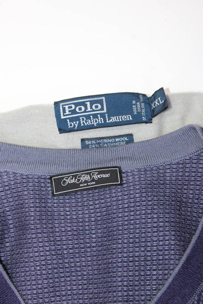 Saks Fifth Avenue Ralph Lauren Mens Collared V Neck Sweater Size XXL Lot 2