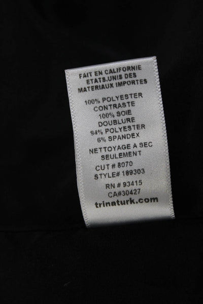 Trina Turk Womens Black Layered Crew Neck Short Sleeve Shift Dress Size 4