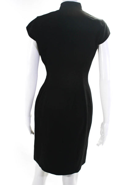 Calvin Klein Women's Round Neck Sleeveless Wrap Mini Dress Black Size 2