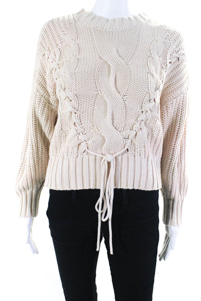 525 America Womens Cable Lace Up Sweater Size 4 14601608