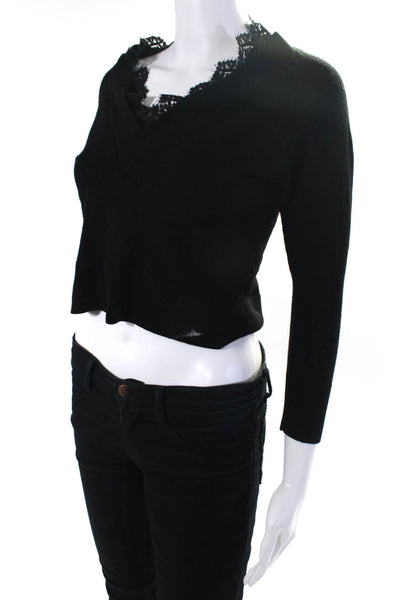 Rebecca Taylor Womens Black Lace Combo Pullover Size 2 13449958