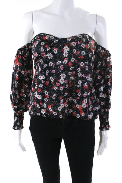 Louna Womens Floral Off the Shoulder Top Size 0 13795403