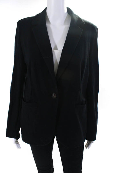 Kinly Womens Knit Unlined One Button Blazer Jacket Black Size Large