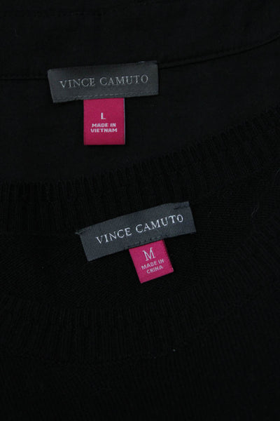 Vince Camuto Womens Satin Top Blouse Chiffon Sweater Size Medium Large Lot 2