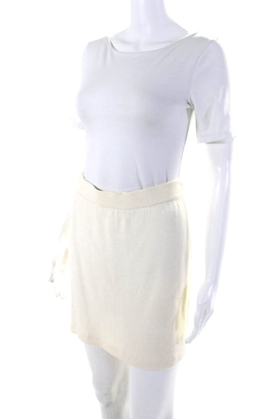 St. John Basics Womens White Santana Knit Knee Length Pencil Skirt Size 4