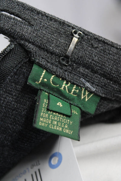 J Crew Womens Unlined Knit Mini Pencil Skirt Dark Gray Wool Size 4