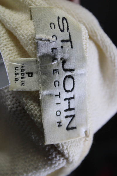 St. John Collection Womens Scoop Neck Santana Knit Tank Top White Size Petite