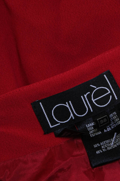 Laurel Womens Knee Length Crepe Pencil Skirt Red Size FR 38