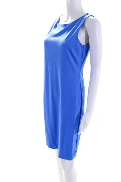 Judy P Womens Sleeveless Scoop Neck Knit Sheath Dress Blue Size Small